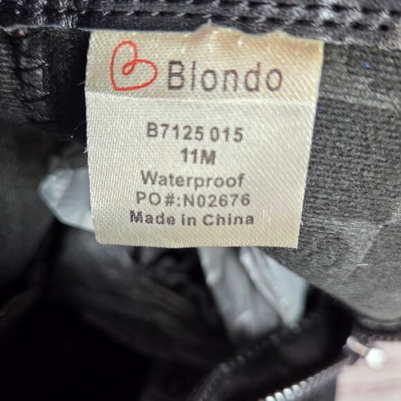 Blondo Womens Siena Black Suede Leather Boots 11 Waterproof Zip Block Heel Lux - Picture 10 of 16